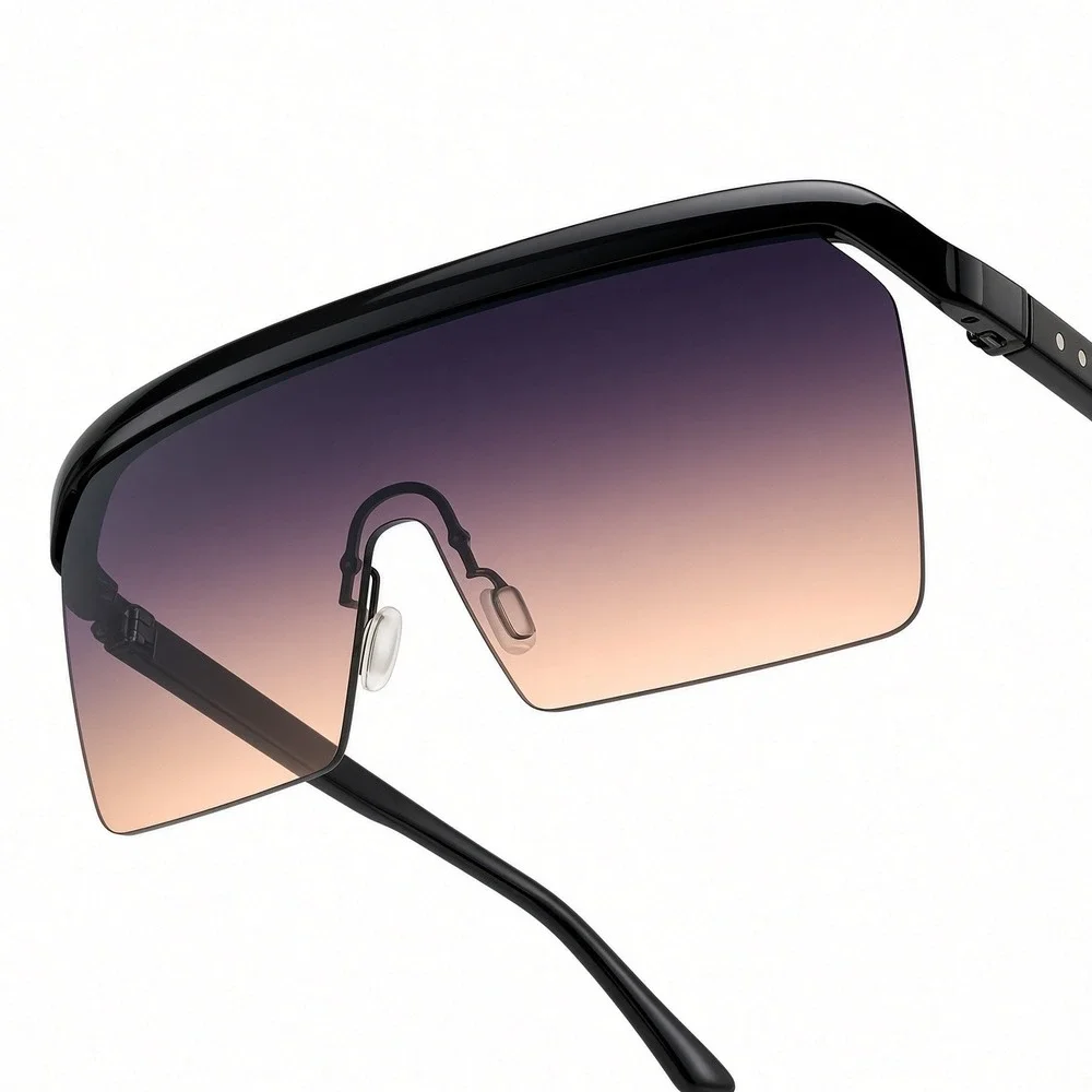 Shield Sunglasses Women One Size Black Purple Gradient New Oversized UV400